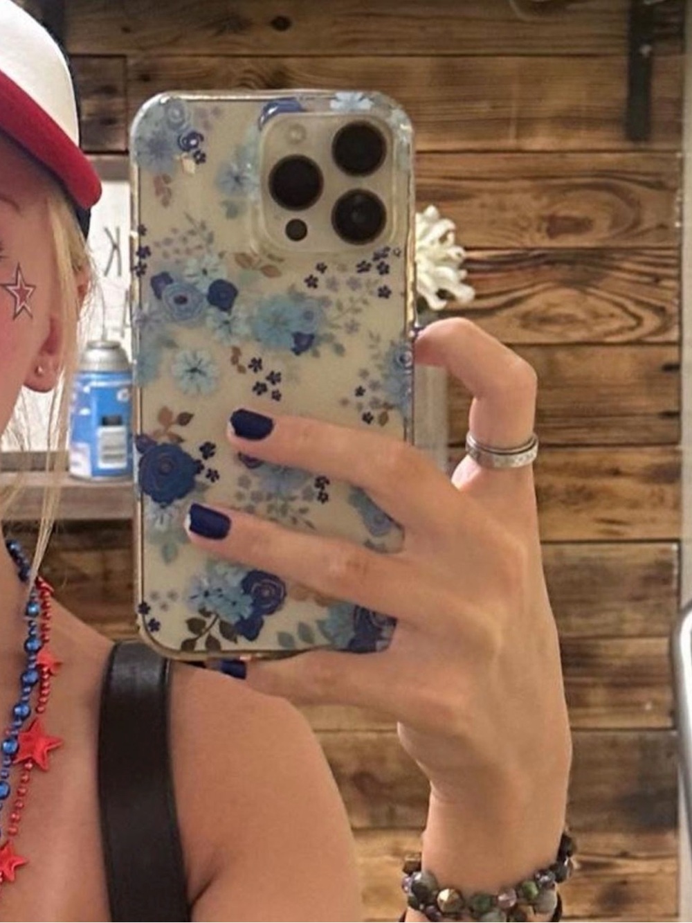 Floral Blue Protective Phone Case - Blue Floral Design